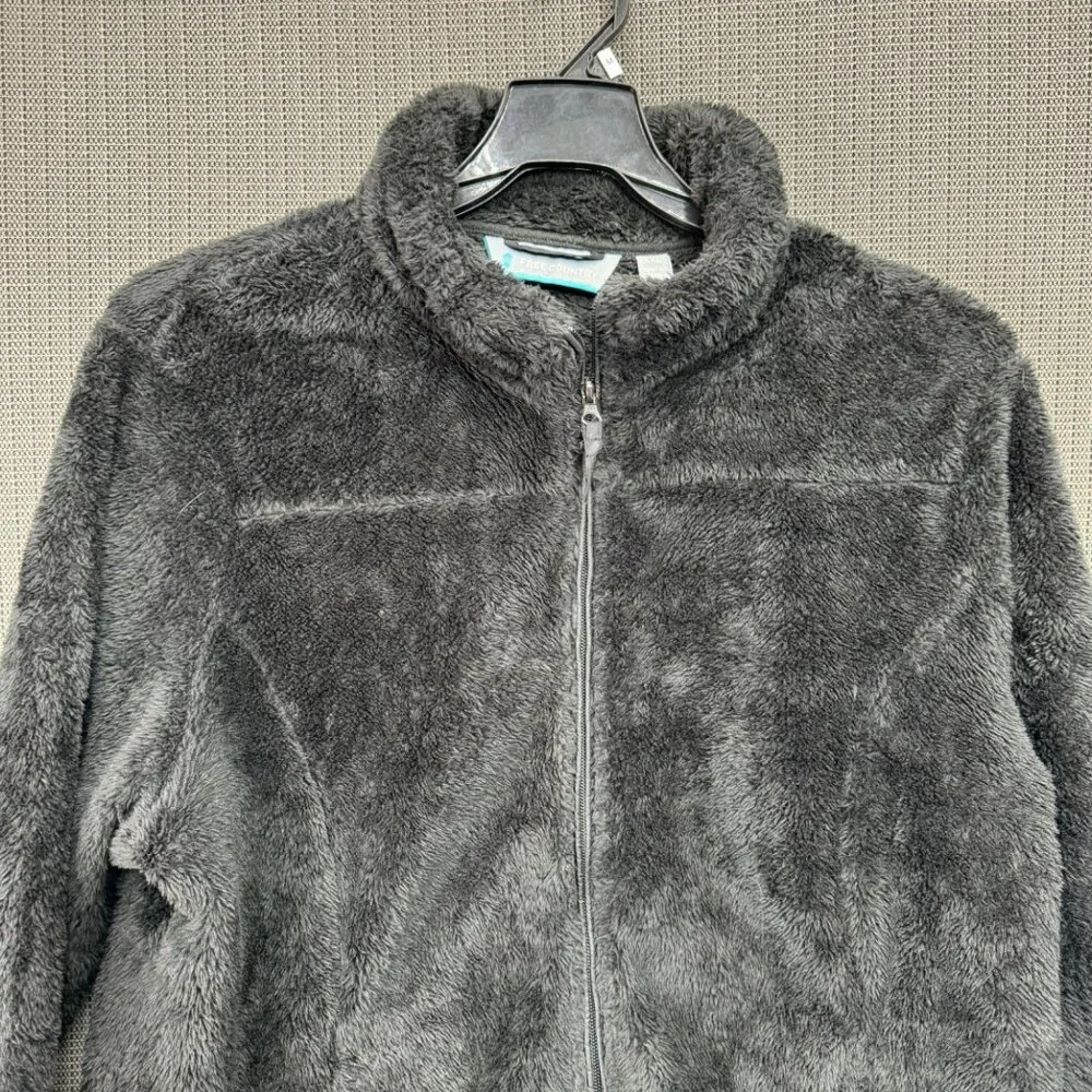 Free Country Womans Size XXL Plush Faux Fur Zip-Up Jacket - Black Polyester - Picture 5 of 10